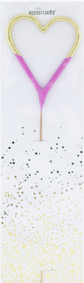 Bicolor 2-farbig gold pink Wondercandle® classic Herz