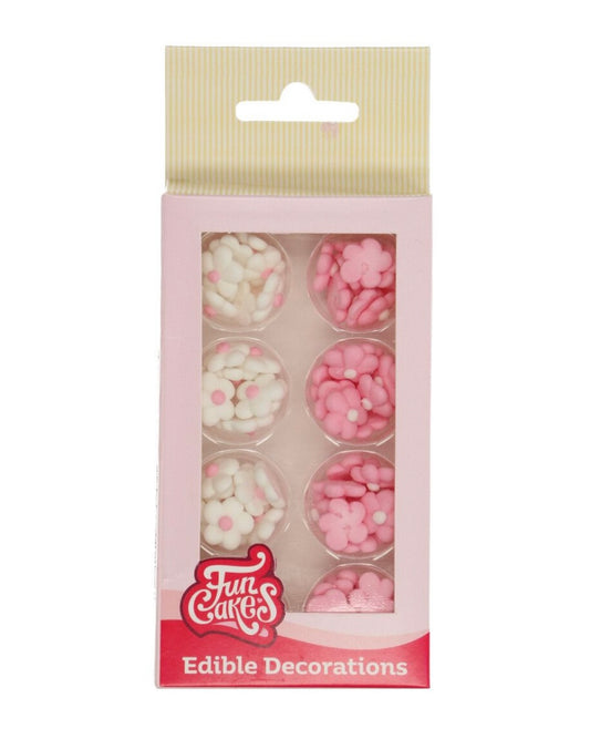 Funcakes kleiner Blumen-Mix weiß-rosa 64 Stk