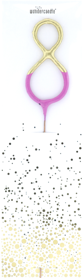 Bicolor 2-farbig gold pink Wondercandle® classic 8