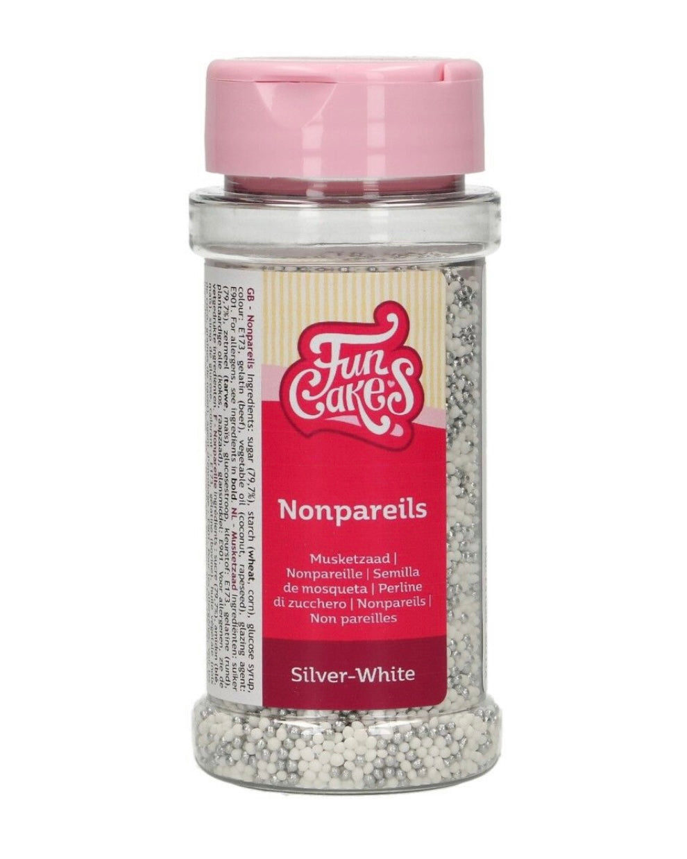 Funcakes Nonpareils silber-weiß 80 g