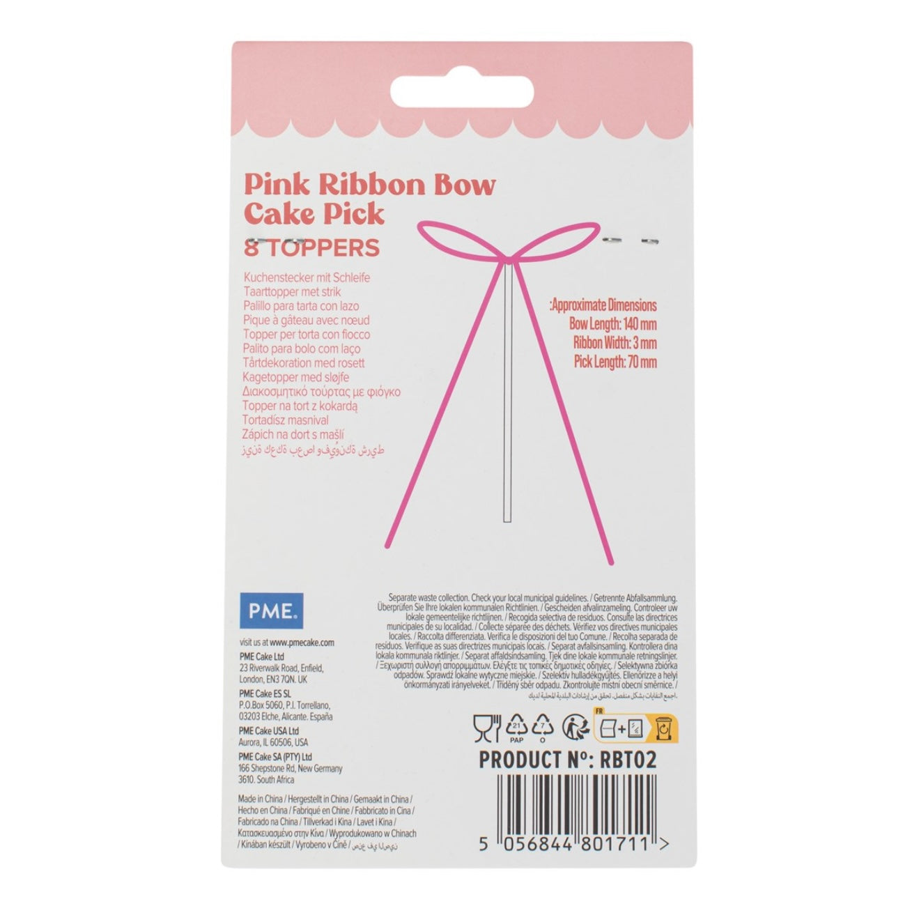 Schleifen Tortendeko pink