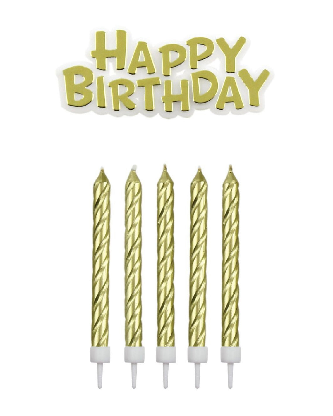 Kerze Happy Birthday gold 16 Stk