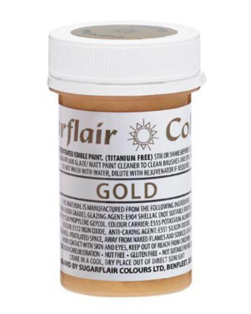 Sugarflair essbare Mattfarbe gold 20 g