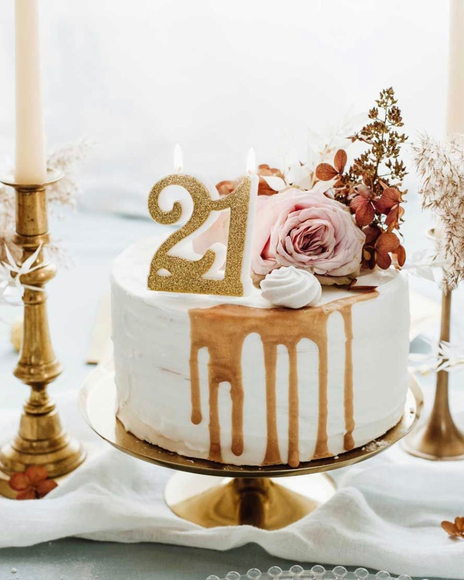 Kerze 21 gold