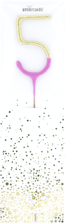 Bicolor 2-farbig gold pink Wondercandle® classic 5