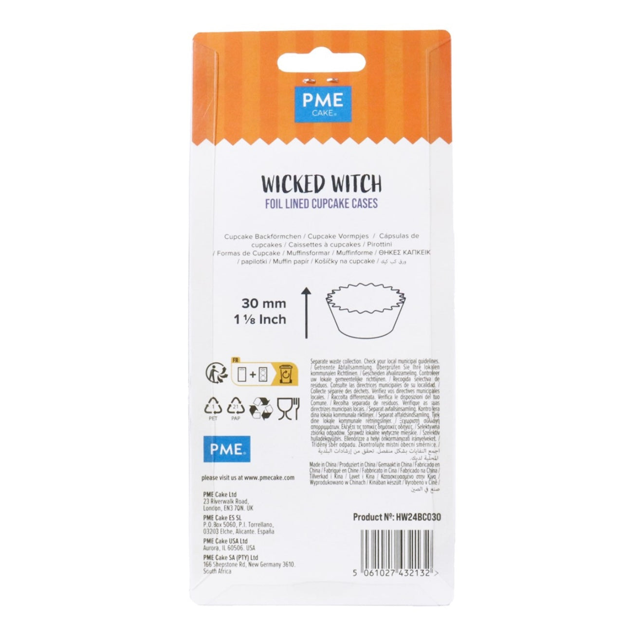 PME Halloween folienbeschichtete Cupcake Förmchen „Böse Hexe“