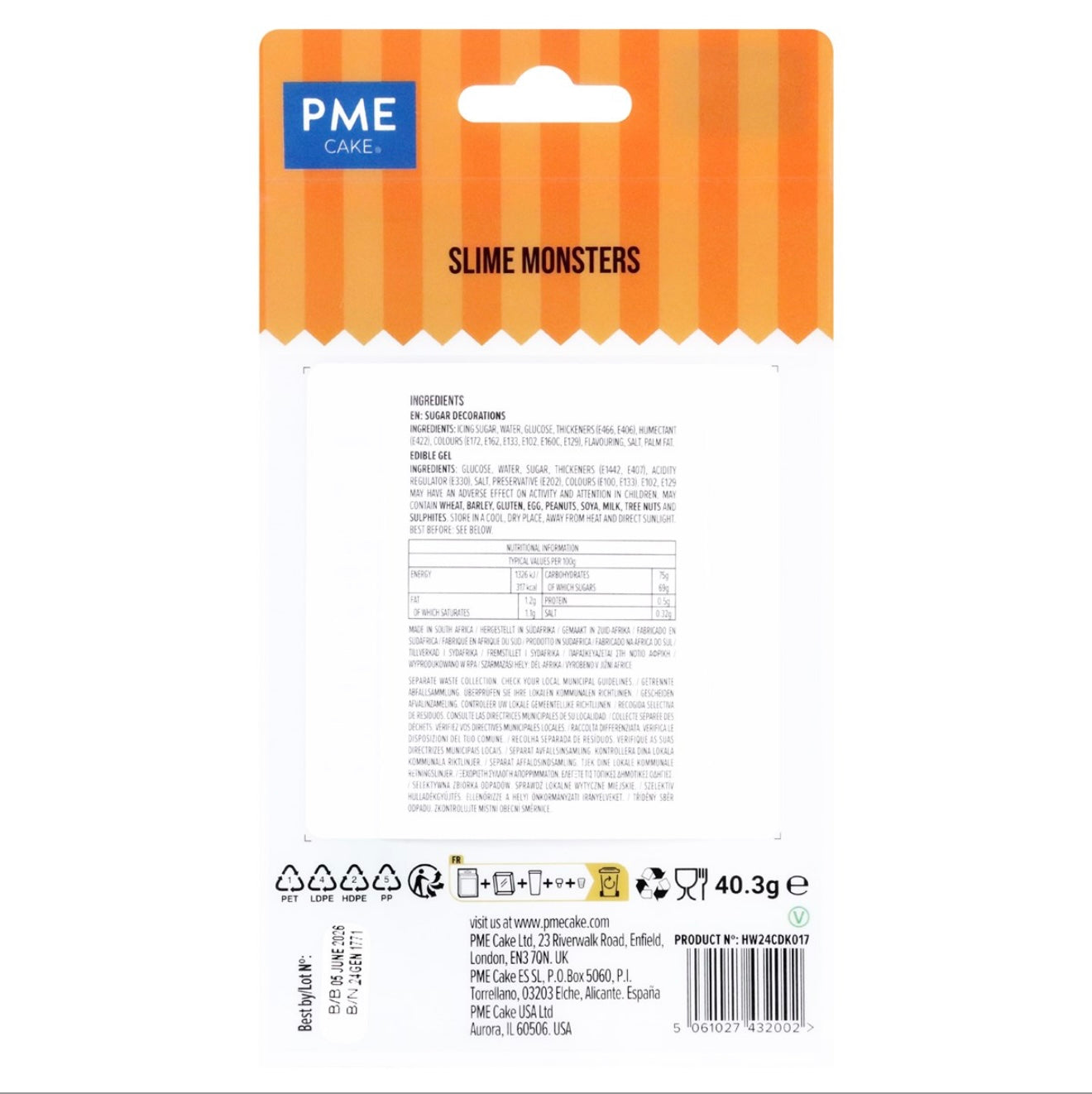 PME Halloween Cupcake Deko Set Schleimmonster Augen