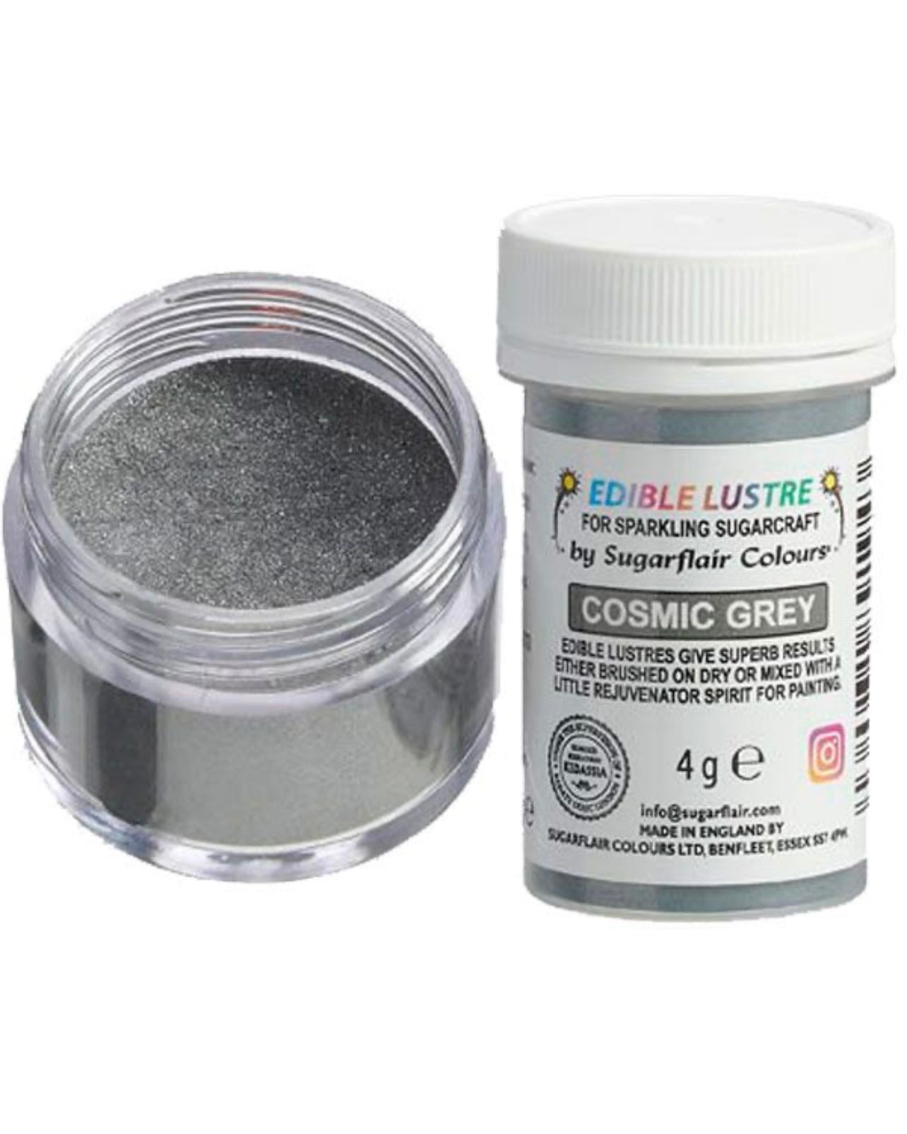 Sugarflair Edible Lustre Cosmic Grey 4 g