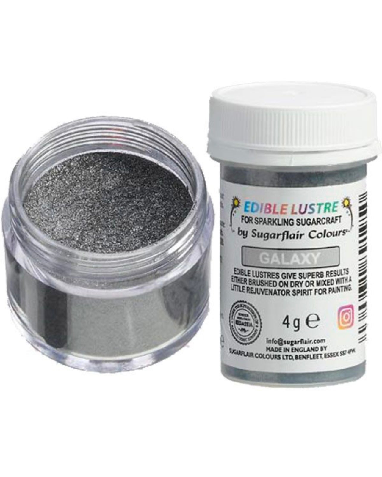 Sugarflair Edible Lustre Charcoal Fizz 4 g