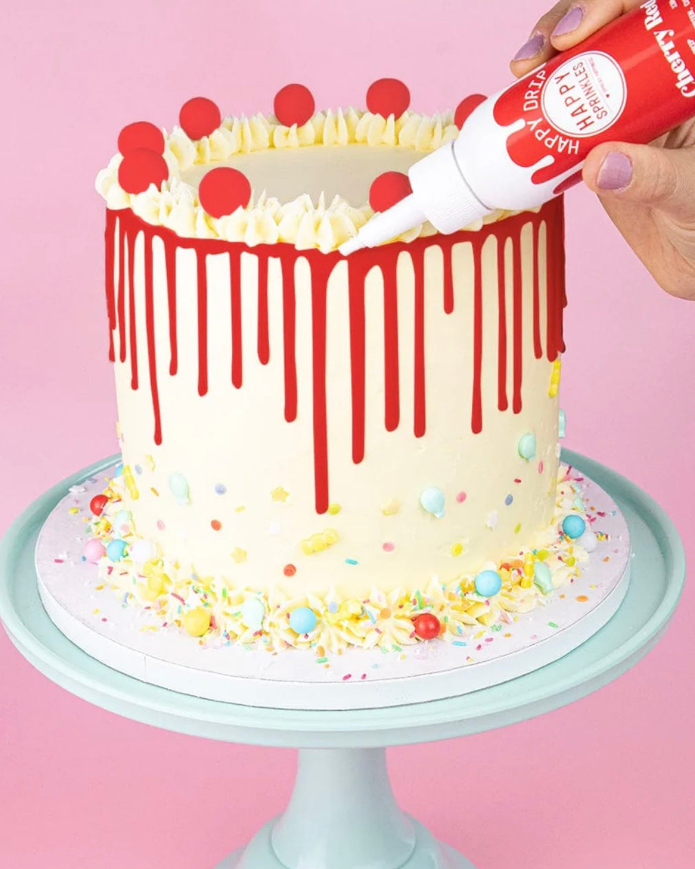 Happy Sprinkles Happy Drip Cherry Red 130 g