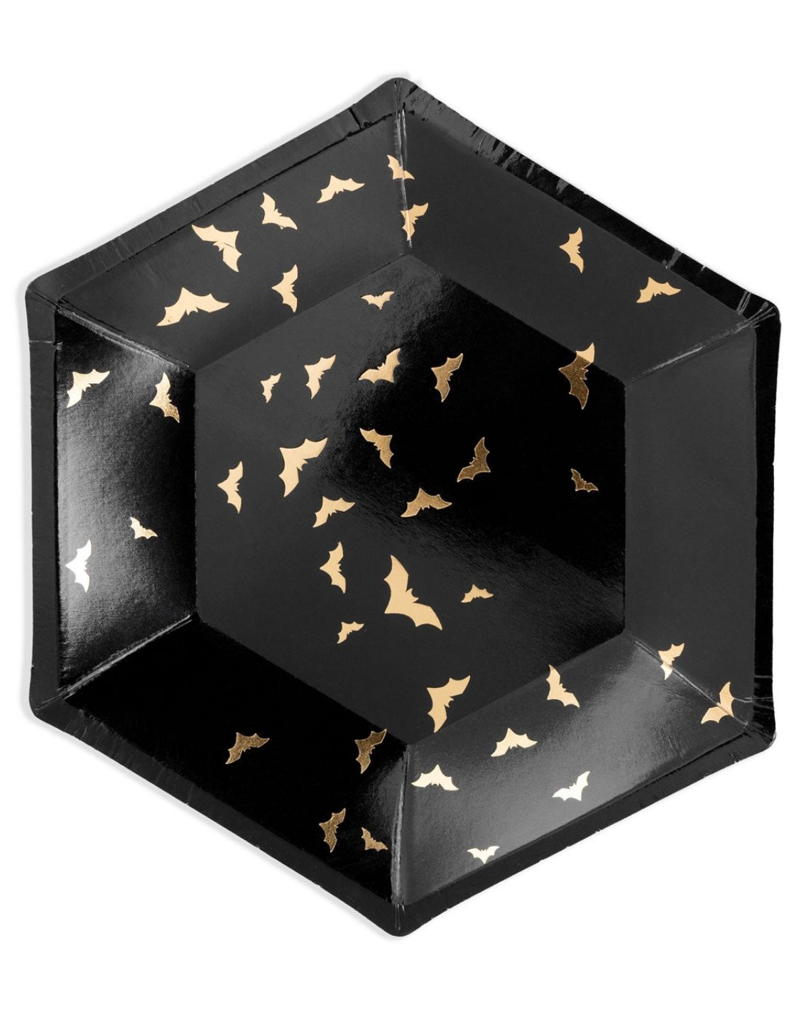 Party Deco Teller Fledermaus schwarz-gold 6 Stk