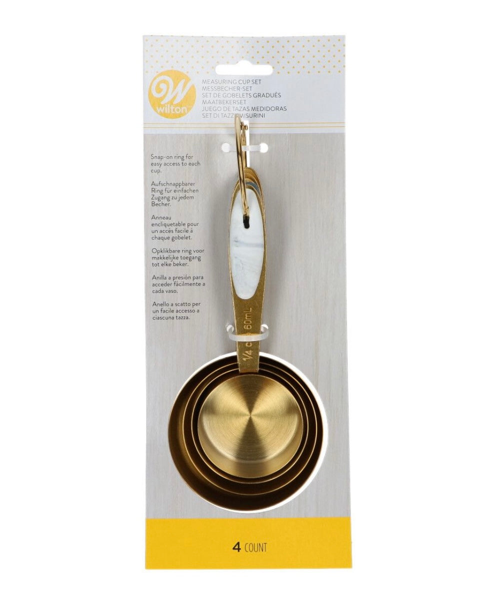 Wilton Metall Messbecher gold 4 Stk