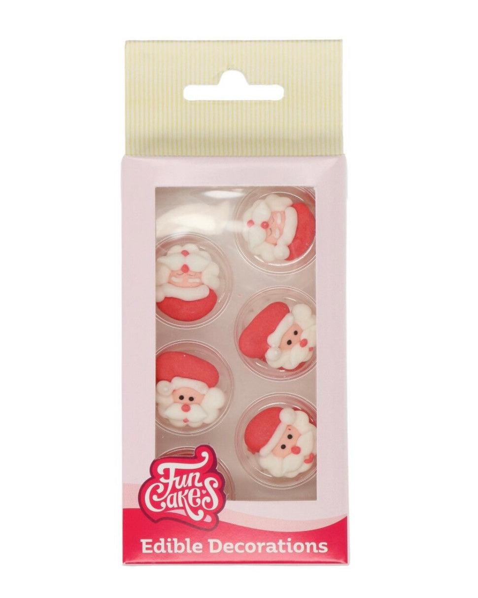 Funcakes Zucker Dekoration Santa 12 Stk