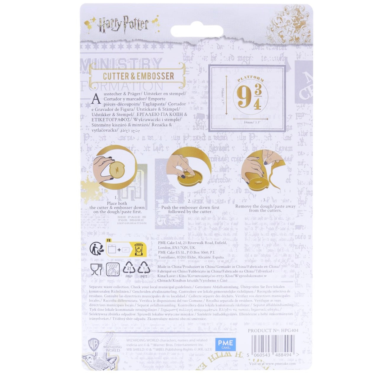PME Harry Potter Fondant & Keks Präge Ausstecher Plattform 9 3/4