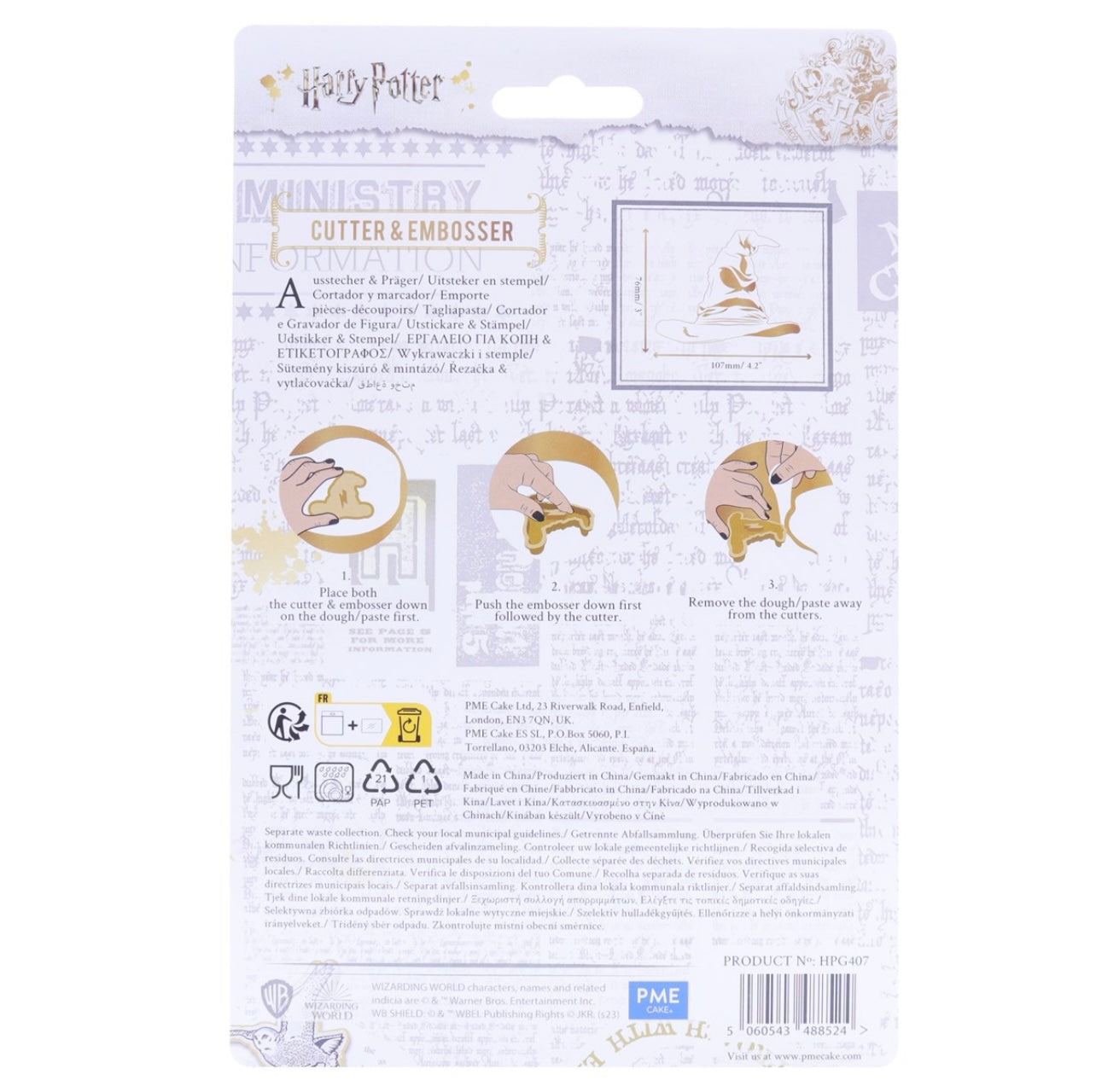 PME Harry Potter Fondant & Keks Präge Ausstecher Hut