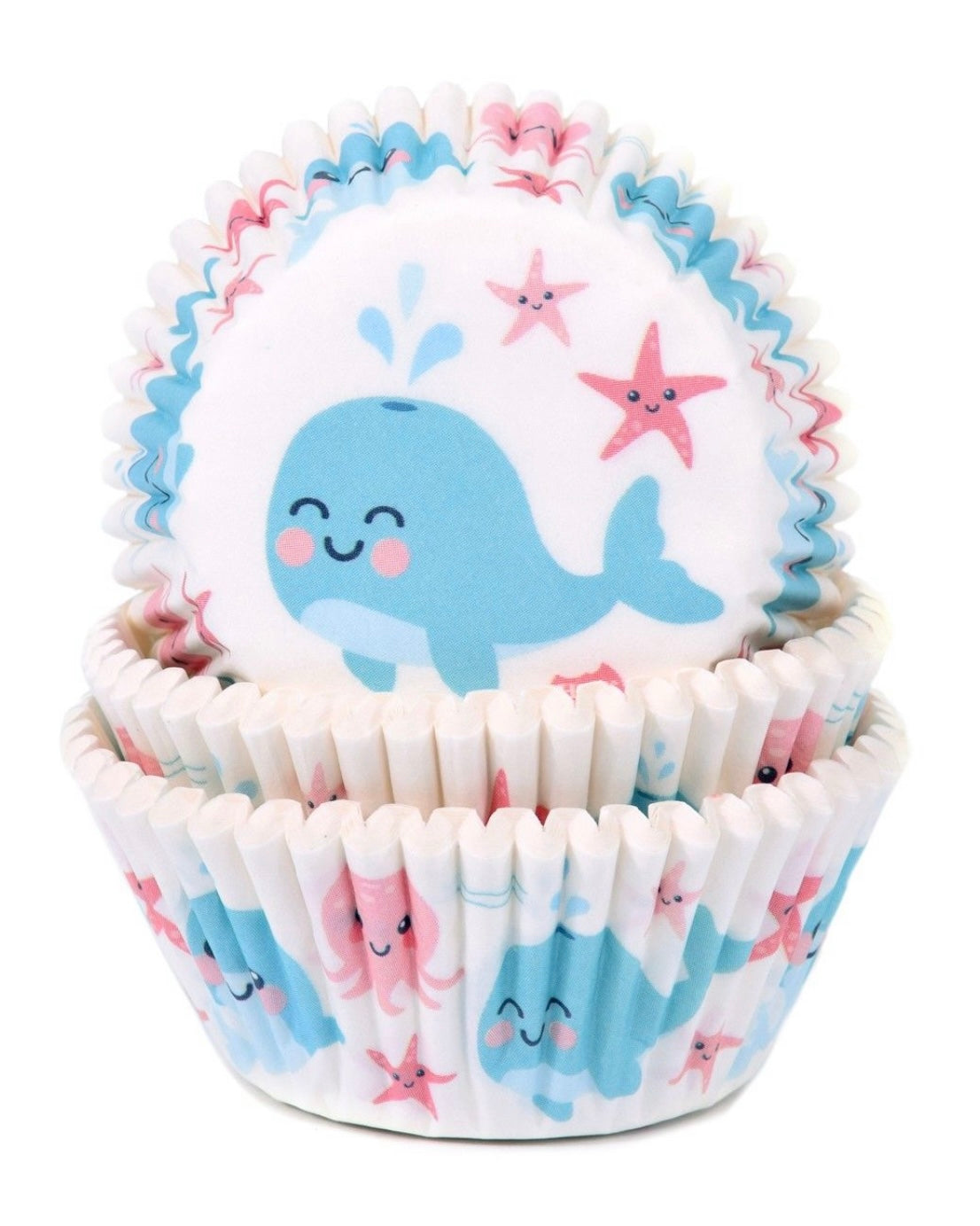 Cupcake Papierbackförmchen Wal 50 Stk