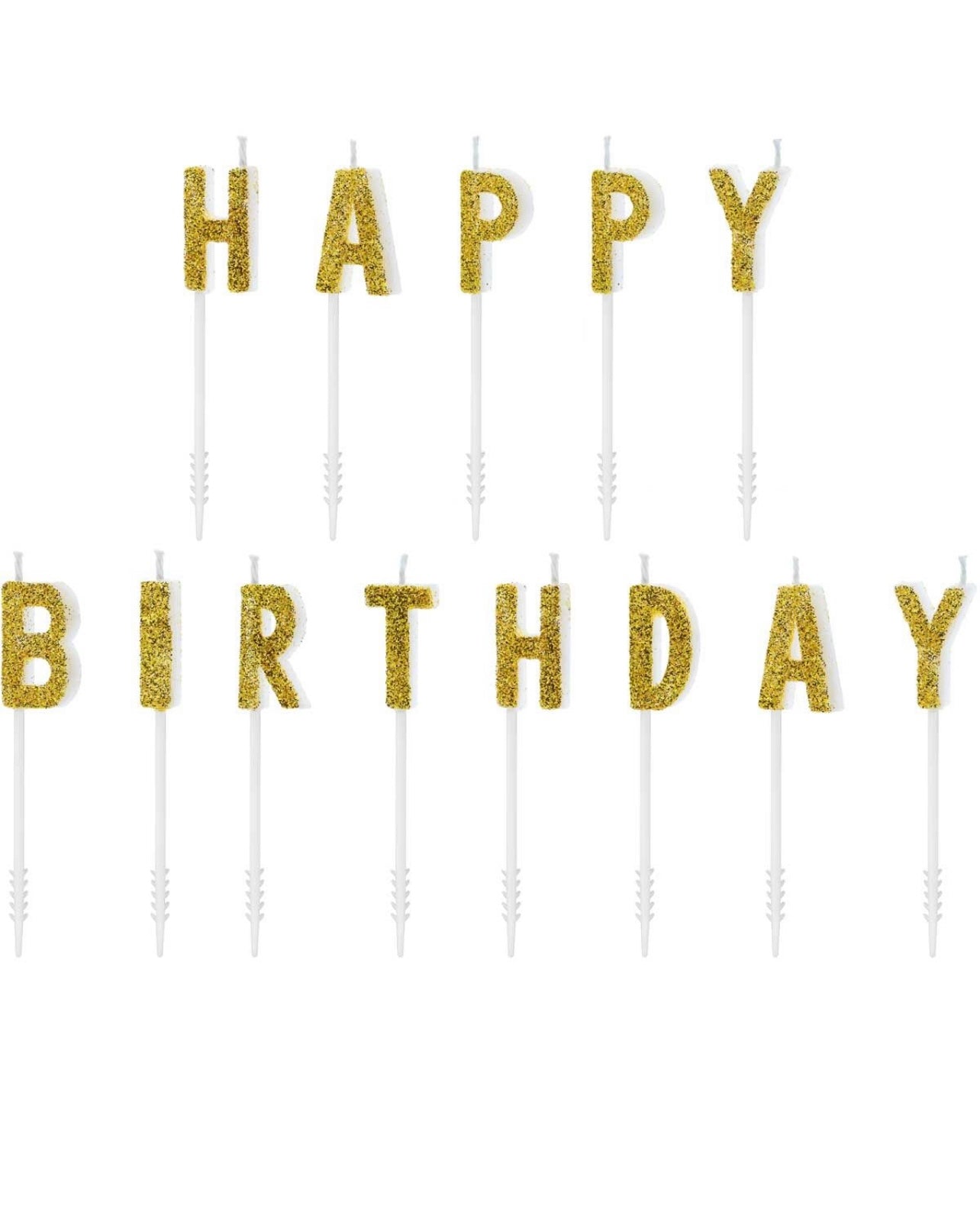 Kerze Happy Birthday gold
