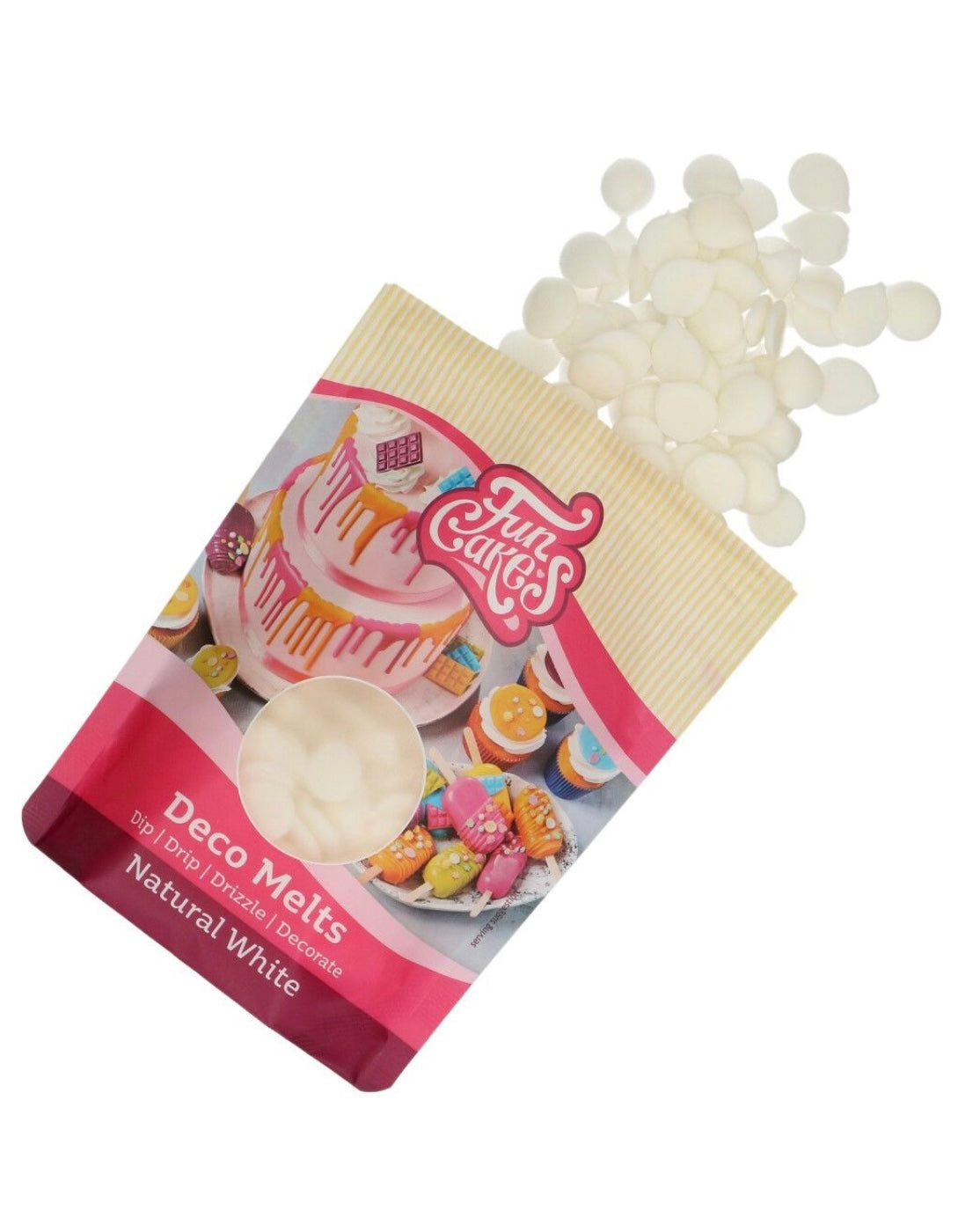 Funcakes Deco Melts natürliches weiß (ohne E171) 250 g