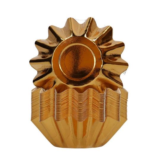 Funcakes Bloom Cups Backförmchen metallic gold 48 Stk