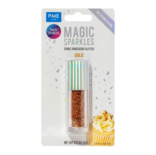 Magic Sparkles essbare irisierende Glitter Flakes / Gold 3 g