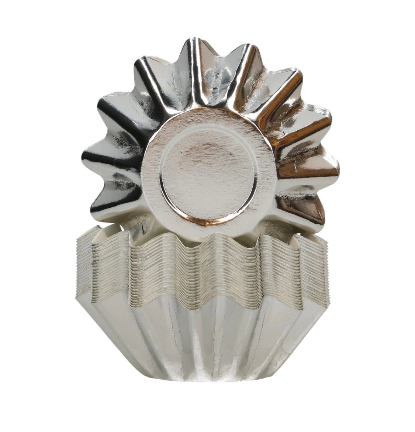 Funcakes Bloom Cups Backförmchen metallic silber 48 Stk