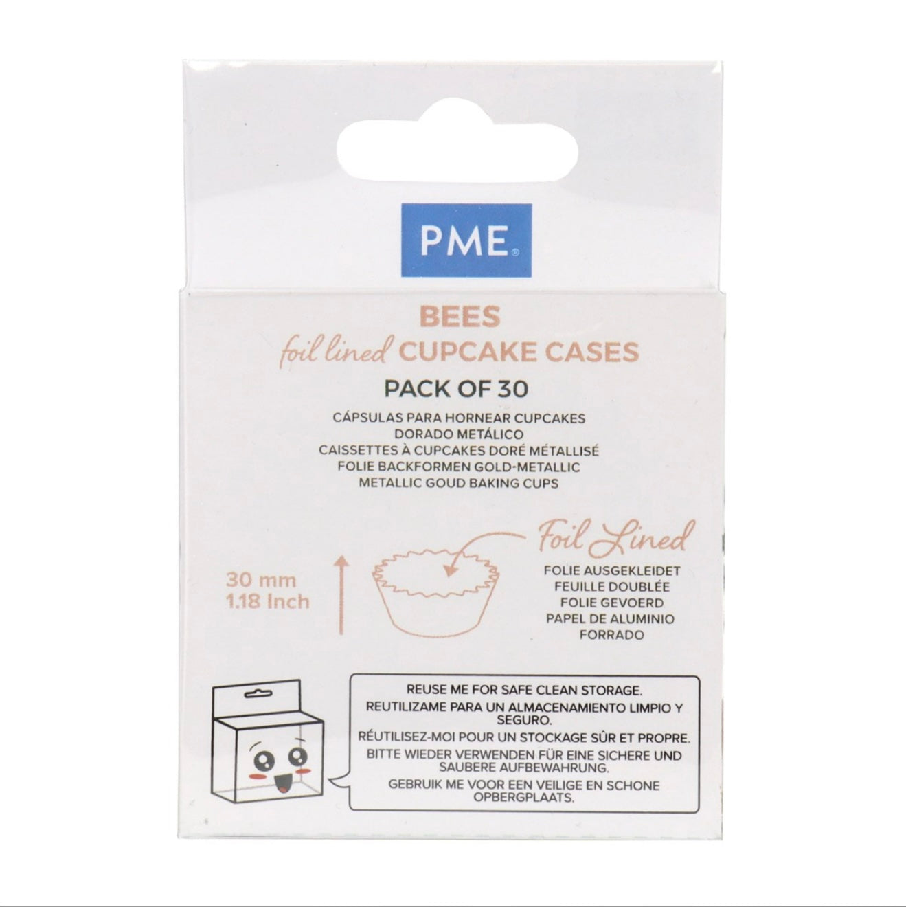 PME folienbeschichtete Cupcake Backförmchen Biene 30Stk