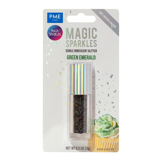 Magic Sparkles essbare irisierende Glitter Flakes / Green Emerald 3 g