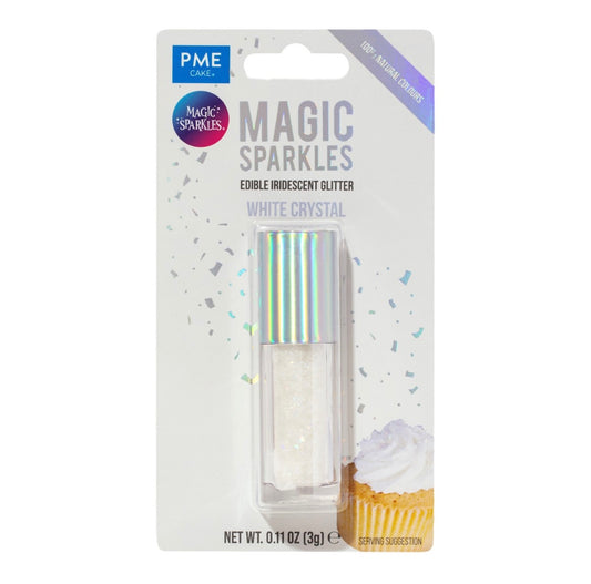 Magic Sparkles essbare irisierende Glitter Flakes / White Crystal 3g