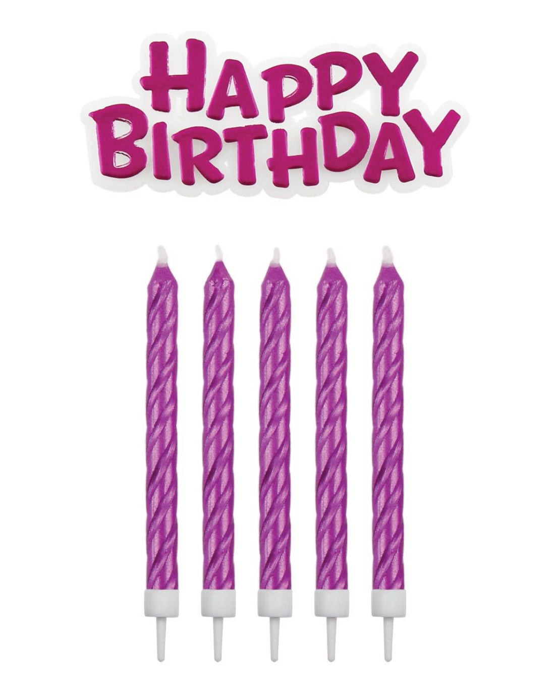 Kerzen Happy Birthday pink 16 Stk