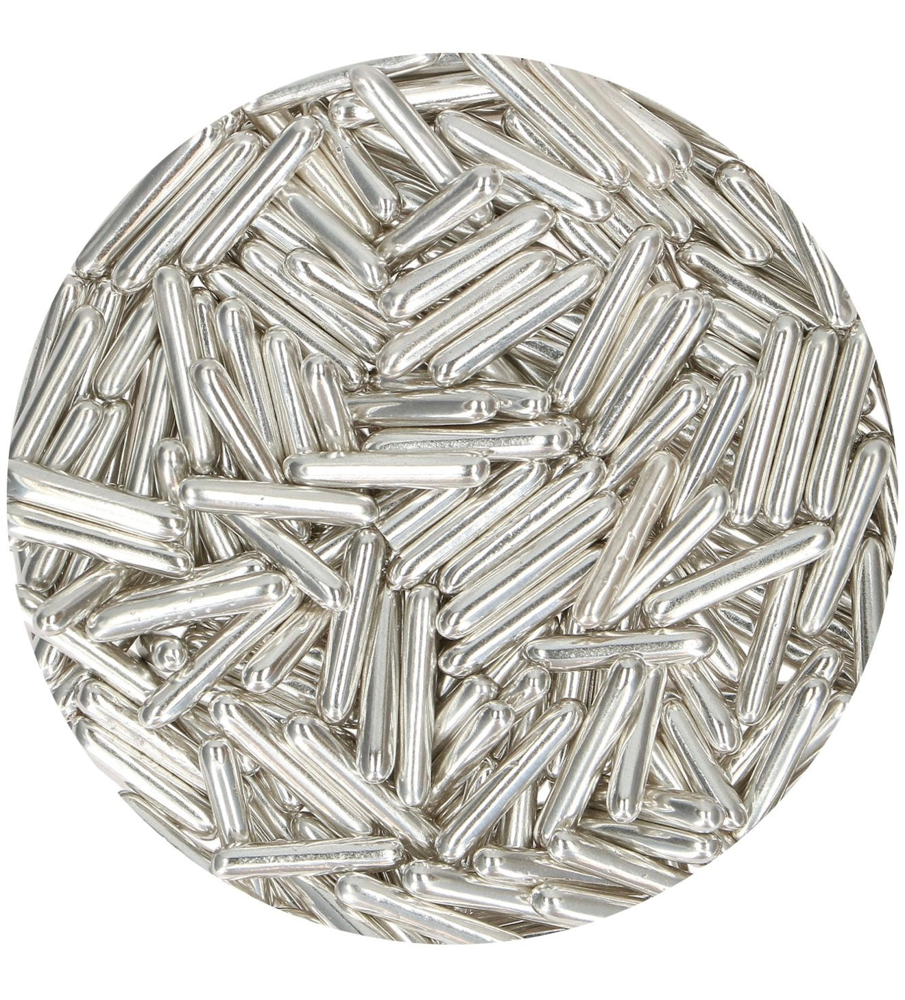 Funcakes Rods Zuckerstäbchen metallic silber XL 70 g