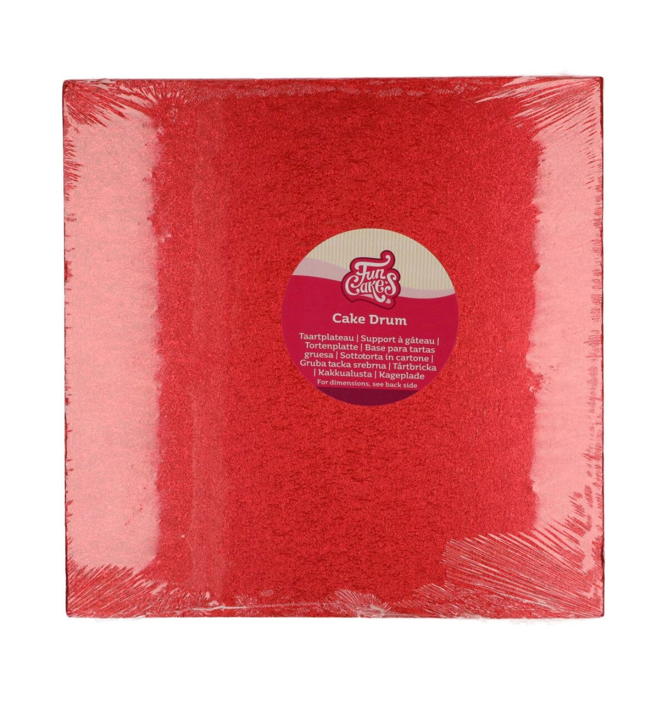 Funcakes Cake Drum rot 30 cm quadratisch