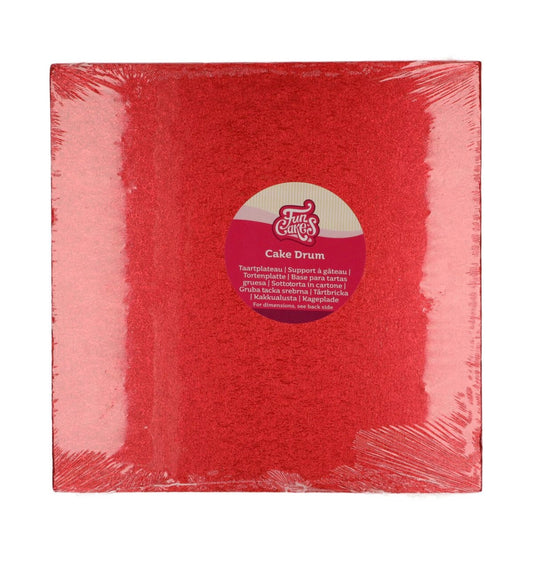 Funcakes Cake Drum rot 30 cm quadratisch