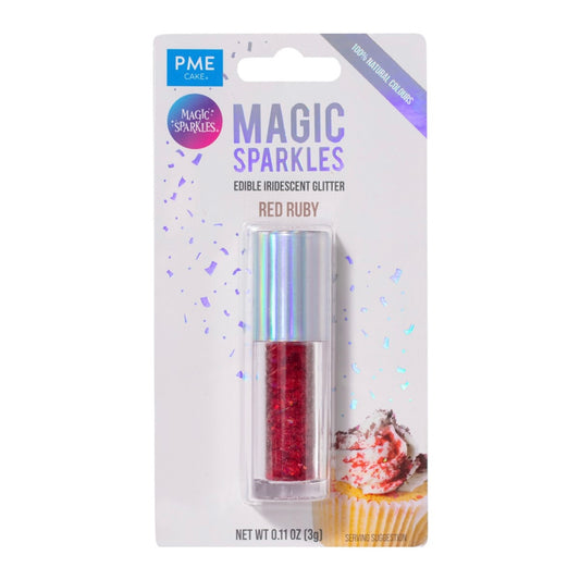 Magic Sparkles essbare irisierende Glitter Flakes / Red Ruby 3 g