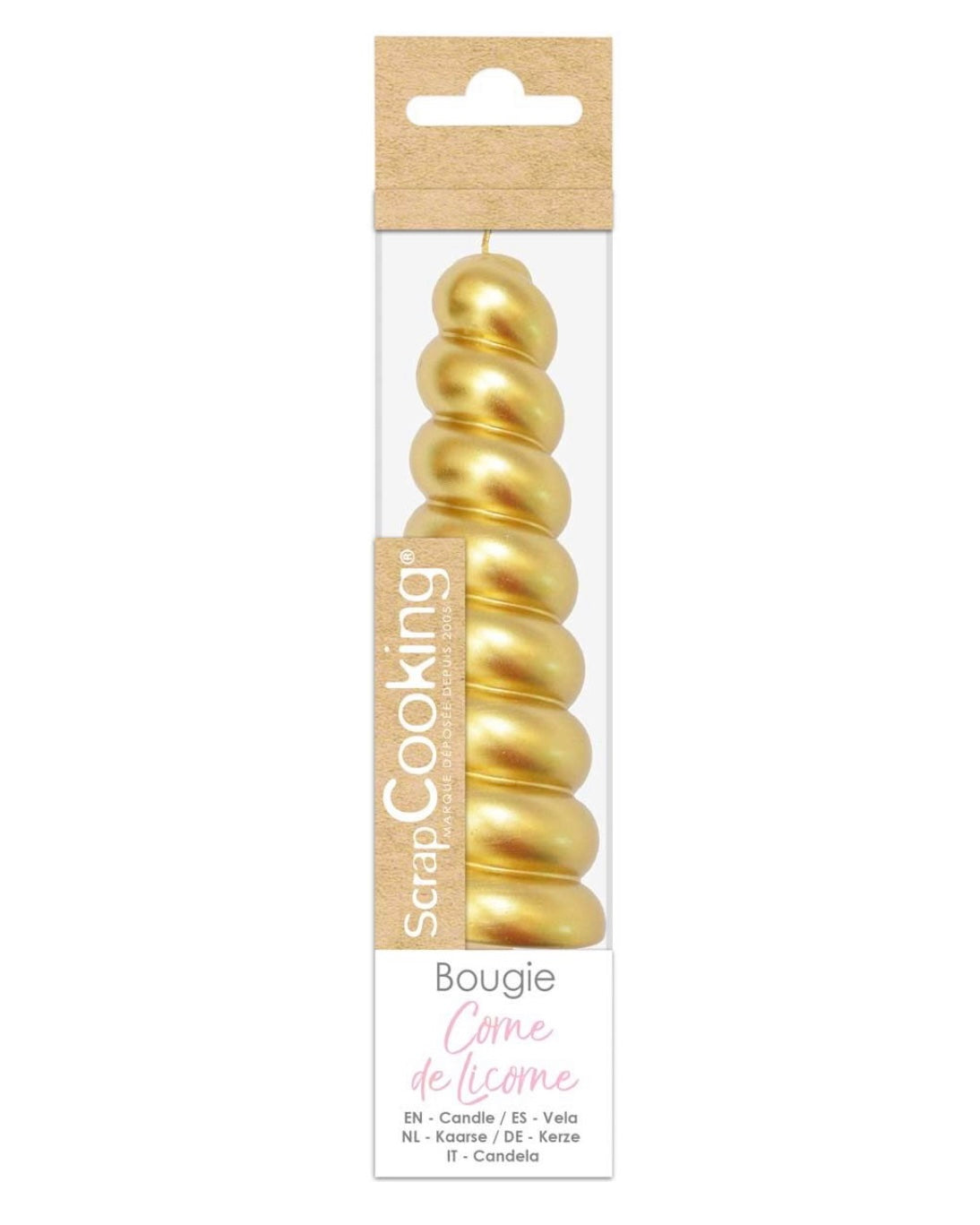 Kerze Einhorn Horn gold