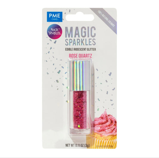 Magic Sparkles essbare irisierende Glitter Flakes / Rosé Quarz 3 g