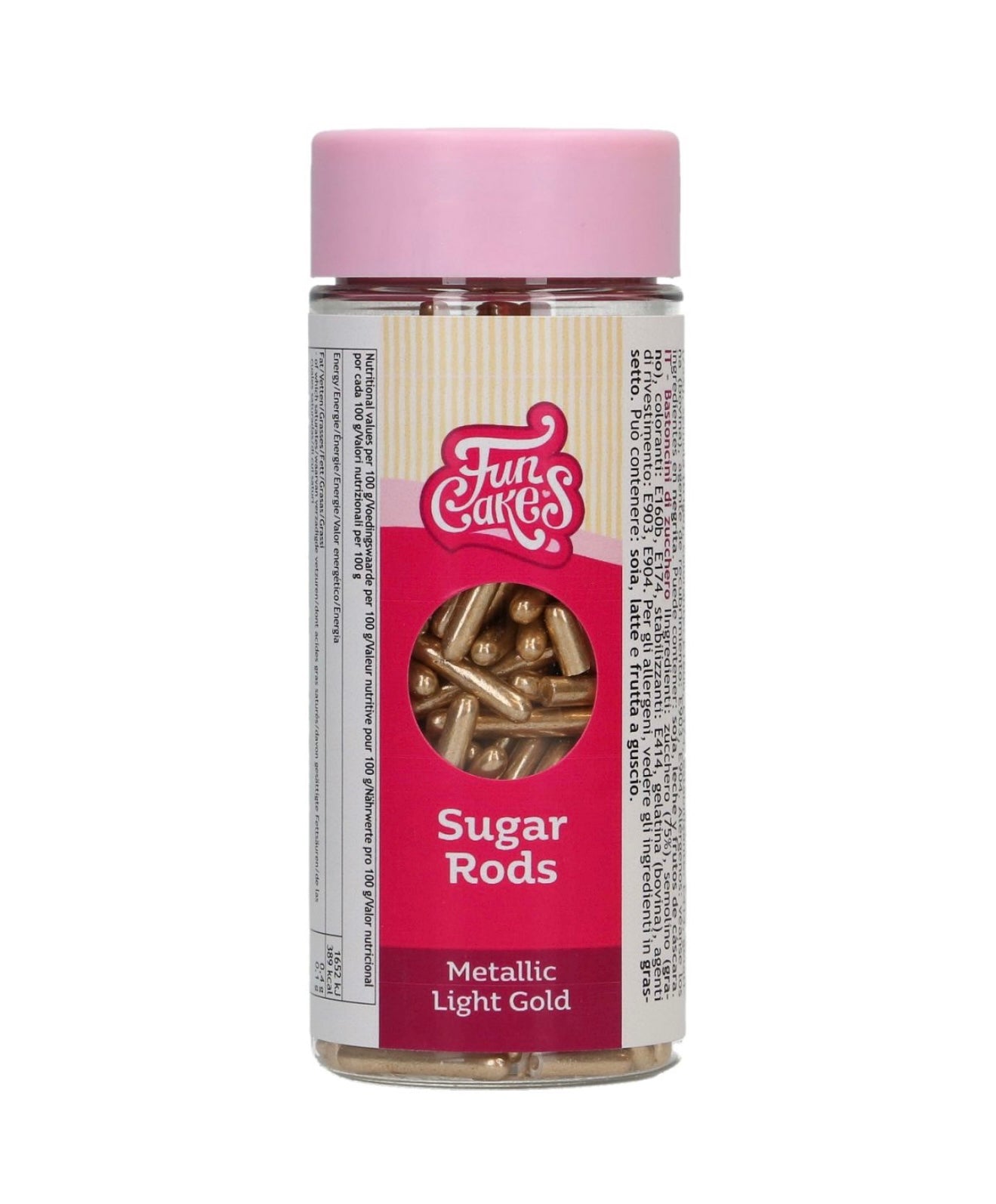 Funcakes Rods Zuckerstäbchen metallic gold XL 70 g