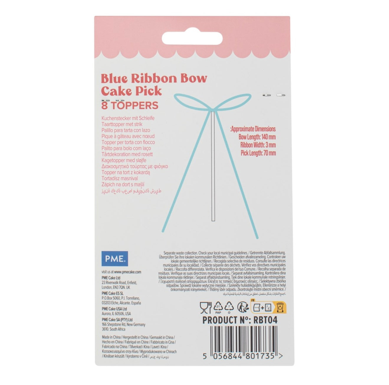 Schleifen Tortendeko hellblau