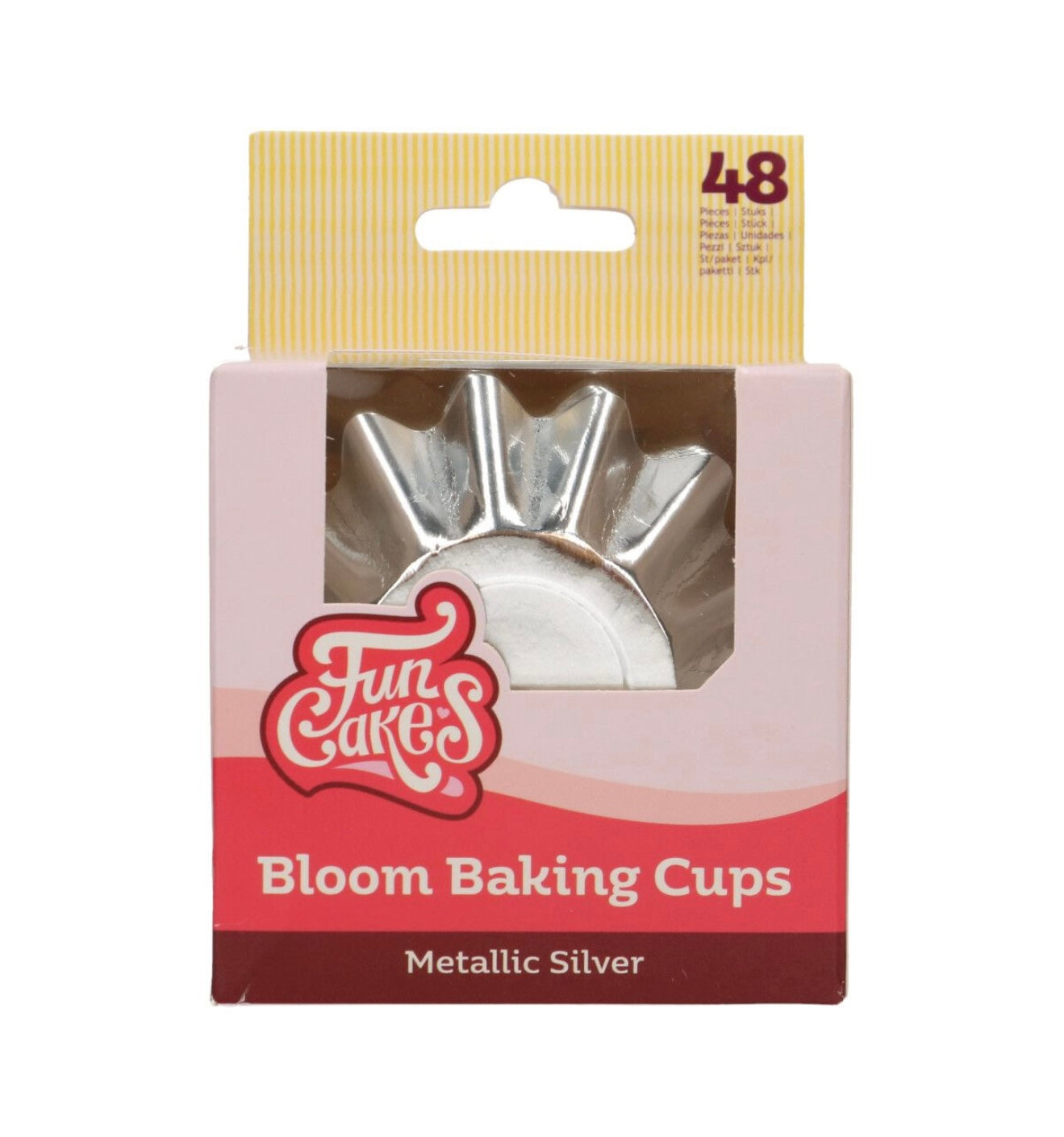 Funcakes Bloom Cups Backförmchen metallic silber 48 Stk