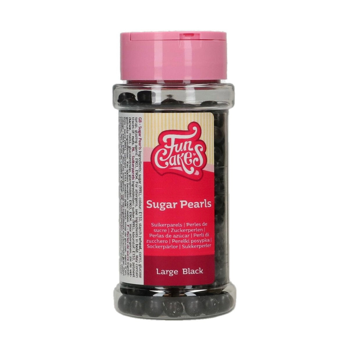 Funcakes Zuckerperlen gross schwarz 80 g