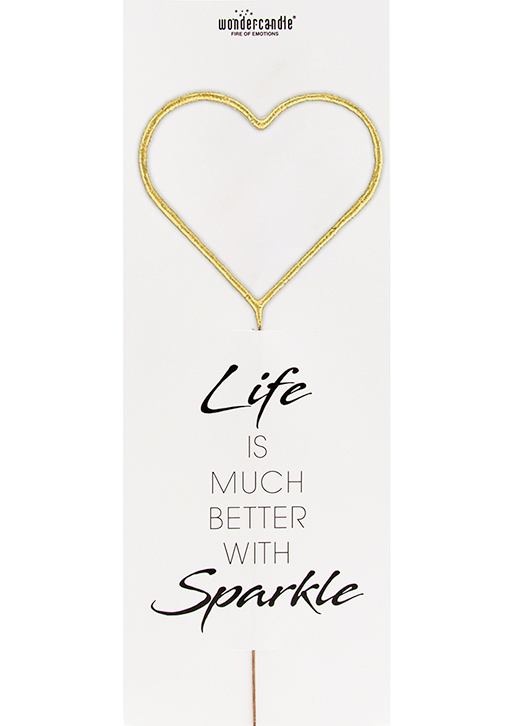 Herz gold Giant Wondercandle® Life is much better with sparkle