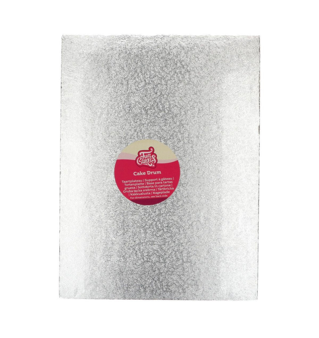 Funcakes Cake Drum silber 40 x 30 cm