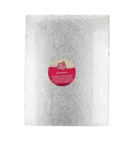 Funcakes Cake Drum silber 40 x 30 cm