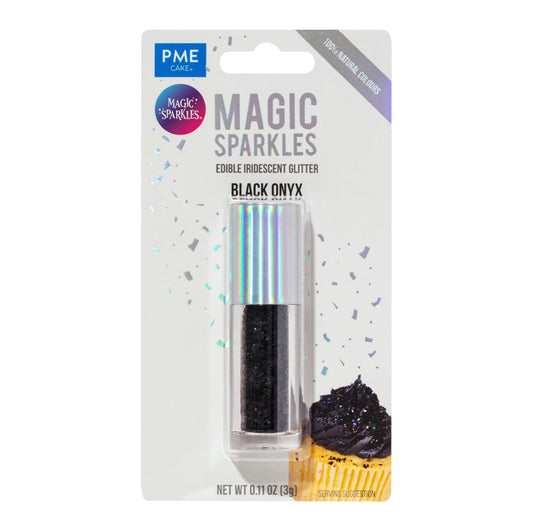 Magic Sparkles essbare irisierende Glitter Flakes / Black Onyx 3 g