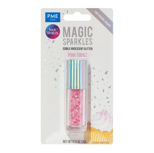 Magic Sparkles essbare irisierende Glitter Flakes / Pink Topas 3 g