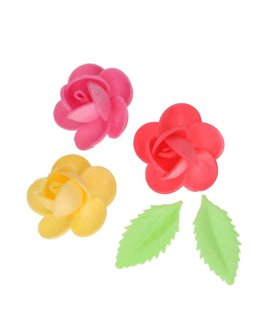 Funcakes essbare Papierblumen Frangipani & Blätter 15 Stk