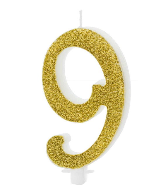 Kerze 9 gold