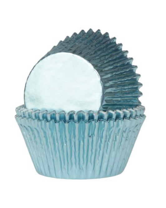 Cupcakes Förmchen metallic hellblau 24 Stk