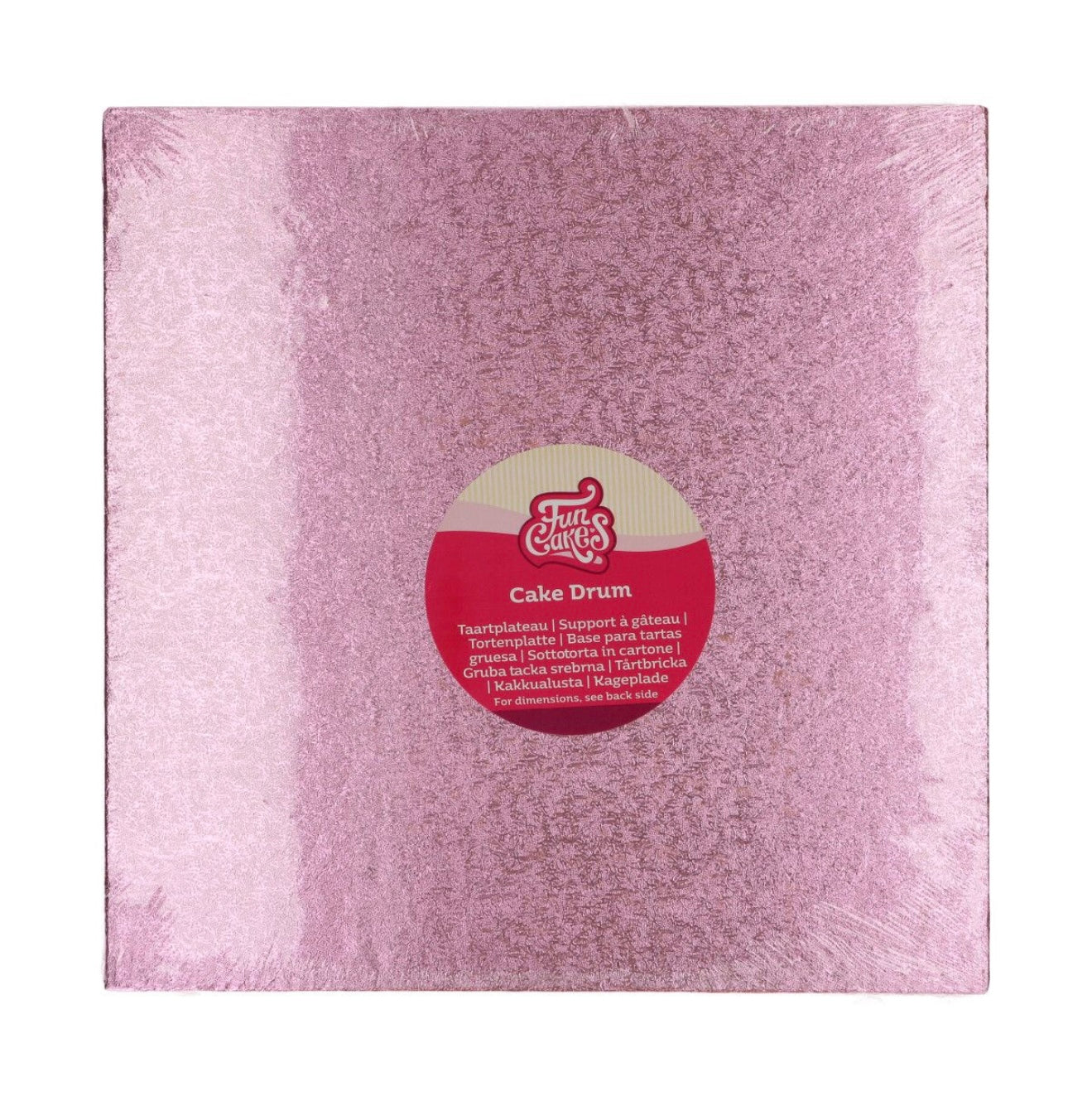 Funcakes Cake Drum rosa pink 30 cm quadratisch