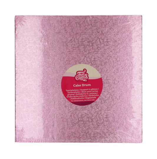 Funcakes Cake Drum rosa pink 30 cm quadratisch