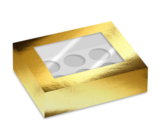 Simply Making 6er Cupcake Box metallic gold mit Fenster 2 Stk
